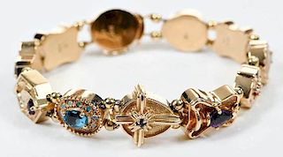 14kt. Gold & Gemstone Slide Bracelet