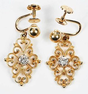 14kt. Gold & Diamond Earrings