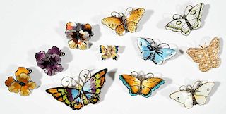 11 Butterfly & Flower Brooches