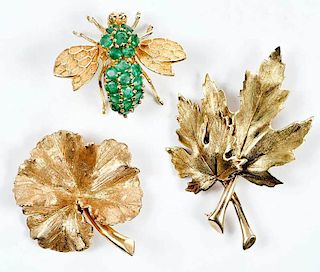 Three 14kt. Gold Brooches