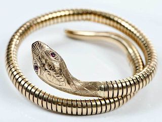 9kt. Gold Snake Bracelet