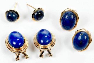 Three 14kt. Gold & Gemstone Earrings