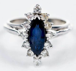 18kt. Gold, Sapphire & Diamond Ring