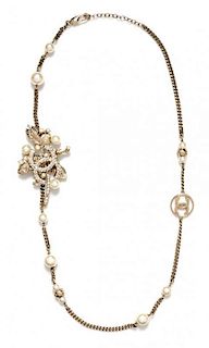 A Chanel Goldtone Chain and Faux Pearl Sautoir,