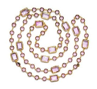 A Chanel Pale Amethyst Crystal Chiclet Sautoir.