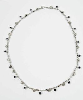 14kt. Gold Sapphire & Diamond Necklace
