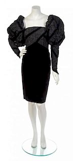 A Chanel Black Velvet and Taffeta Strapless Cocktail Dress,