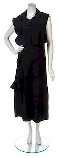 A Comme des Garcons Black Wool Dress, Size M.