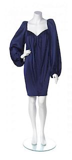 An Yves Saint Laurent Couture Midnight Blue Cocktail Dress,