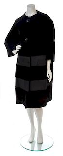 * An Yves Saint Laurent for Christian Dior Black Velvet Coat,