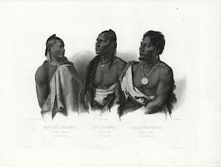 Karl Bodmer - Missouri & Oto Indian. Puncas' Chief