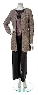 * A Chanel Grey-Taupe Boucle Cardigan,