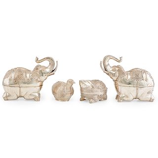 SILVER ANIMAL FORM BOXES
