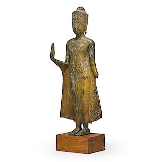 PARCEL GILT STANDING BUDDHA