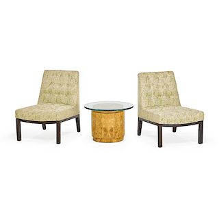 PAIR OF EDWARD WORMLEY FOR DUNBAR LOUNGE CHAIRS, ETC.