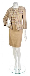 * A Chanel Multicolor Stripe Wool and Linen Skirt Suit,