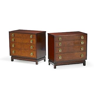 JOHNSON FURNITURE CO. PAIR OF DRESSERS