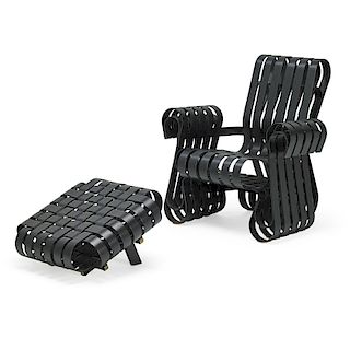 FRANK GEHRY FOR KNOLL INTERNATIONAL HAT TRICK CHAIR & OTTOMAN