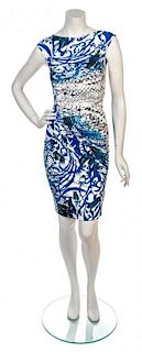 * An Emilio Pucci Multicolor Snake Print Ruched Jersey Dress, Size 4.