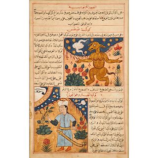 PAIR OF PERSIAN HOROLOGICAL MANUSCRIPT PAGES