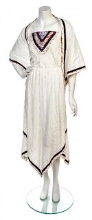 * A Koos Van Den Akker White Jacquard Cotton Dress, Size XS.