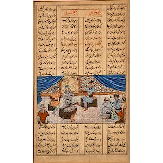 THREE 16TH C. PERSIAN MANUSCRIPT AND CALLIGRAPHY PAGES
