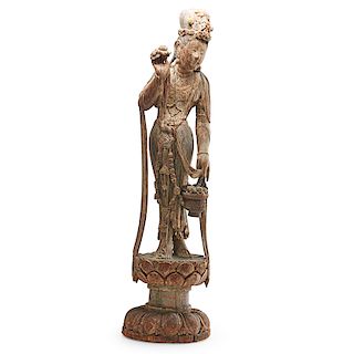 SONG STYLE WOOD FIGURE OF GUANYIN