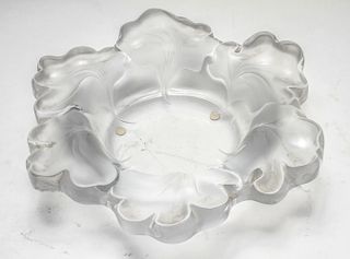 Lalique France Crystal "Capucines" Leaf Bowl