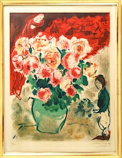 Marc Chagall "Le Bouquet" Signed Lithograph