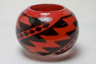 Leonard Dinardo Pomo-Manner Art Glass Bowl