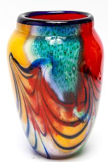 Contemporary Art Glass Hand-Blown Vase