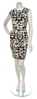 * An Yves Saint Laurent Ivory and Black Print Dress,
