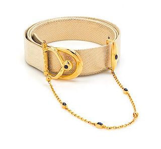 * A Cartier Metallic Gold Leather Belt, Size Large.