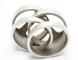 Modern Cylindrical Cast Aluminum Sculpture
