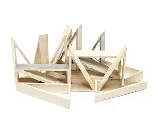Modern Triangles Cast Aluminum Sculpture