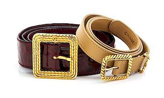 * Two Chanel Leather Belts,