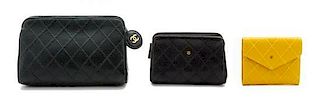 * Three Chanel Quilted Leather Accessories,