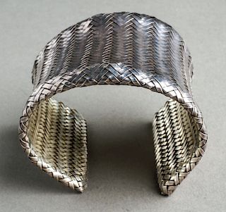 Angela Cummings Silver Woven Mesh Cuff Bracelet