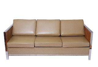 Milo Baughman Manner Chrome Convertible Sofa