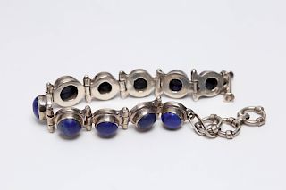 Lapis Lazuli & Silver Woman's Bracelet