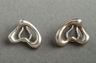 Peretti for Tiffany & Co. Silver Heart Earrings Pr