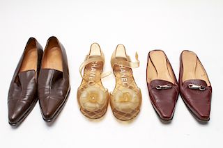 Ladies' Designer Shoes incl. Hermes & Chanel, 3 Pr