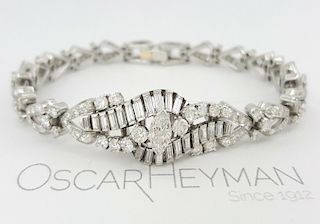 Vintage Oscar Heyman 7.77 ct Plat Diamond Bracelet