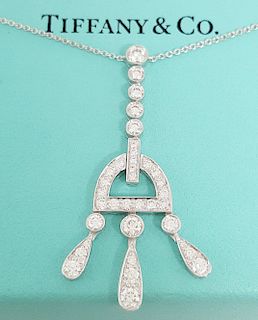 Tiffany & Co 1.19ct Platinum Diamond Buckle Necklace