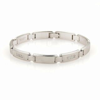 Tiffany & Co. Diamonds 18k  Textured Bar Link Bracelet