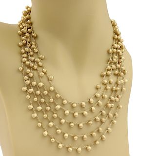 Marco Bicego Acapulco 18k Gold 5 Strand Beaded Necklace