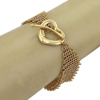 Tiffany & Co Peretti 18k OpenHeart Toggle Mesh Bracelet