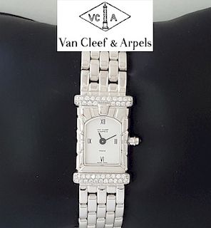 Van Cleef & Arpels 18K White Gold Diamond Quartz Watch