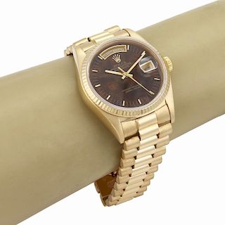 Rolex Oyster Perpetual Automatic Day Date Wood Dial 18k