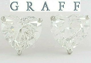 GRAFF 18K 4.22ct Heart Shape Diamond Earrings
